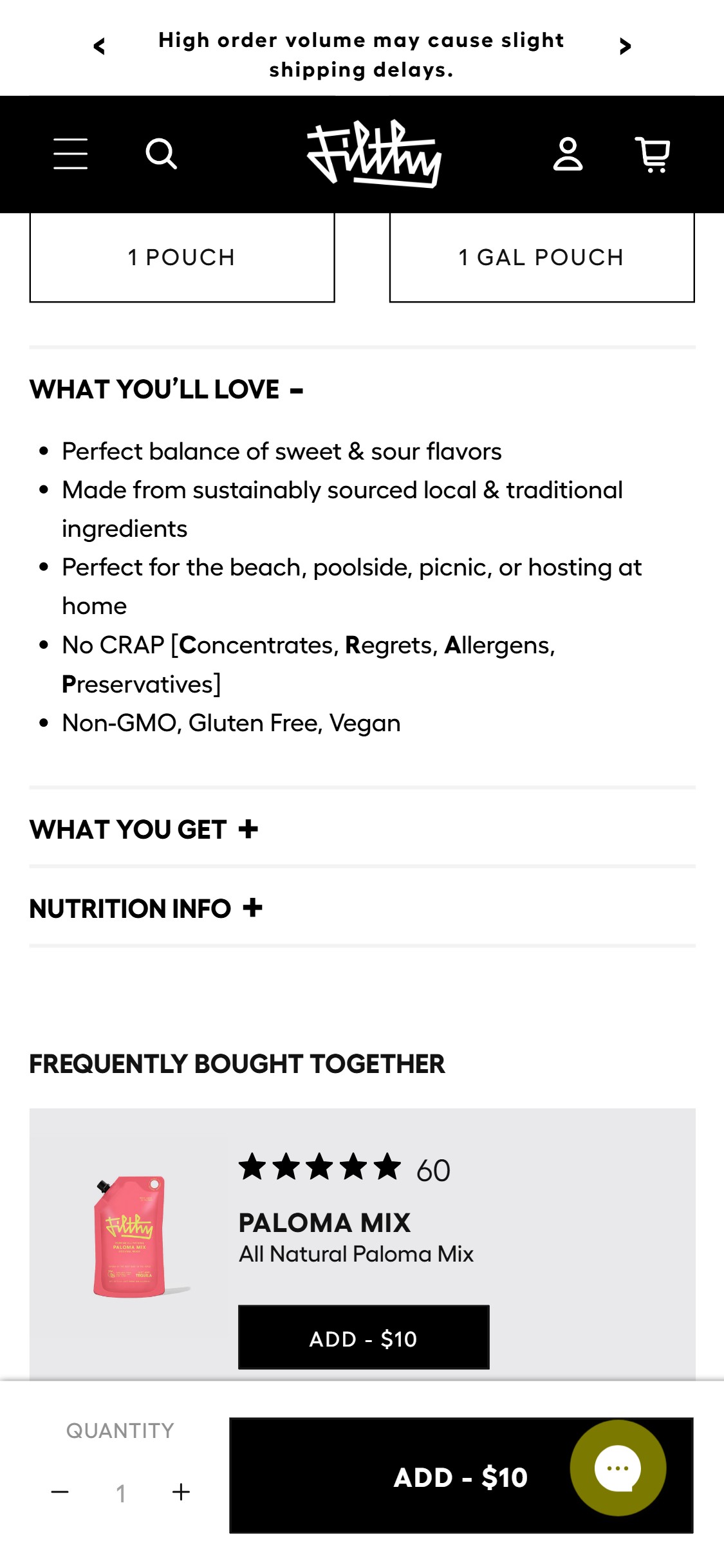 Filthy Food â€” No Visual USP Icons Near ATC